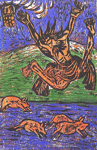 P. Solomon Raj - Batik: "Befreiung von dämonischen Mächten"