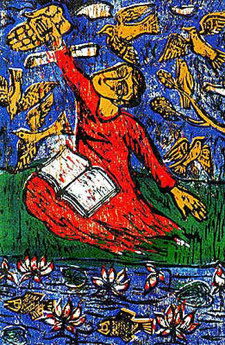 P. Solomon Raj - Batik: "Befreiung von täglichen Sorgen"