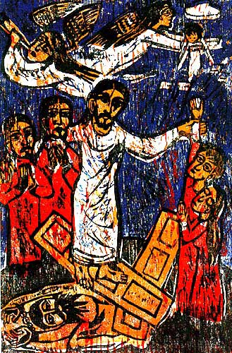 P. Solomon Raj - Batik: "Befreiung von Todesfurcht"